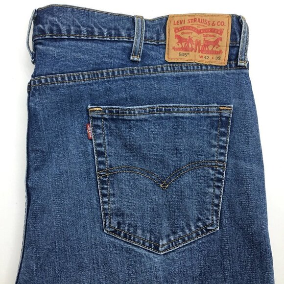 Levi's 505 Men's Straight Leg Jeans Medium Wash size 42 x 32 - Picture 8 of 11